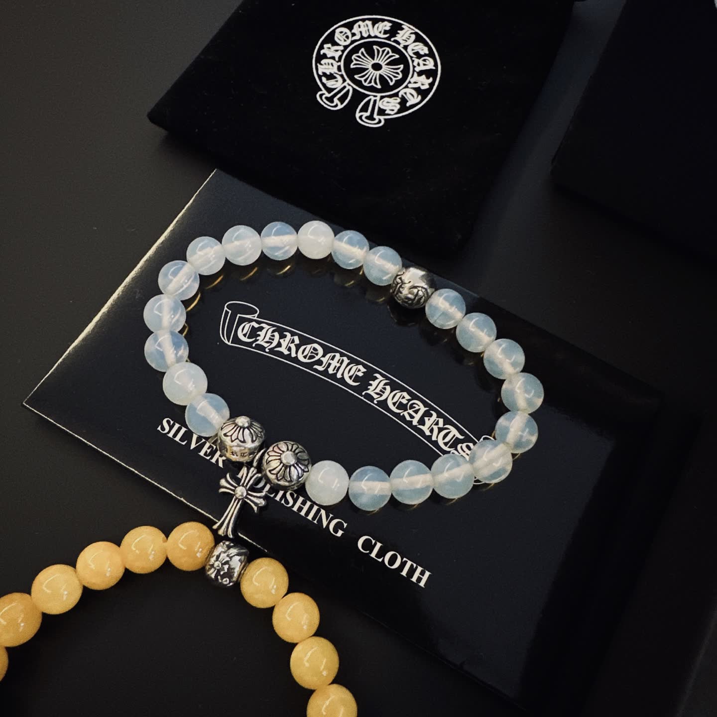 Chrome Hearts Chrome Heart Silver Beaded Bracelets